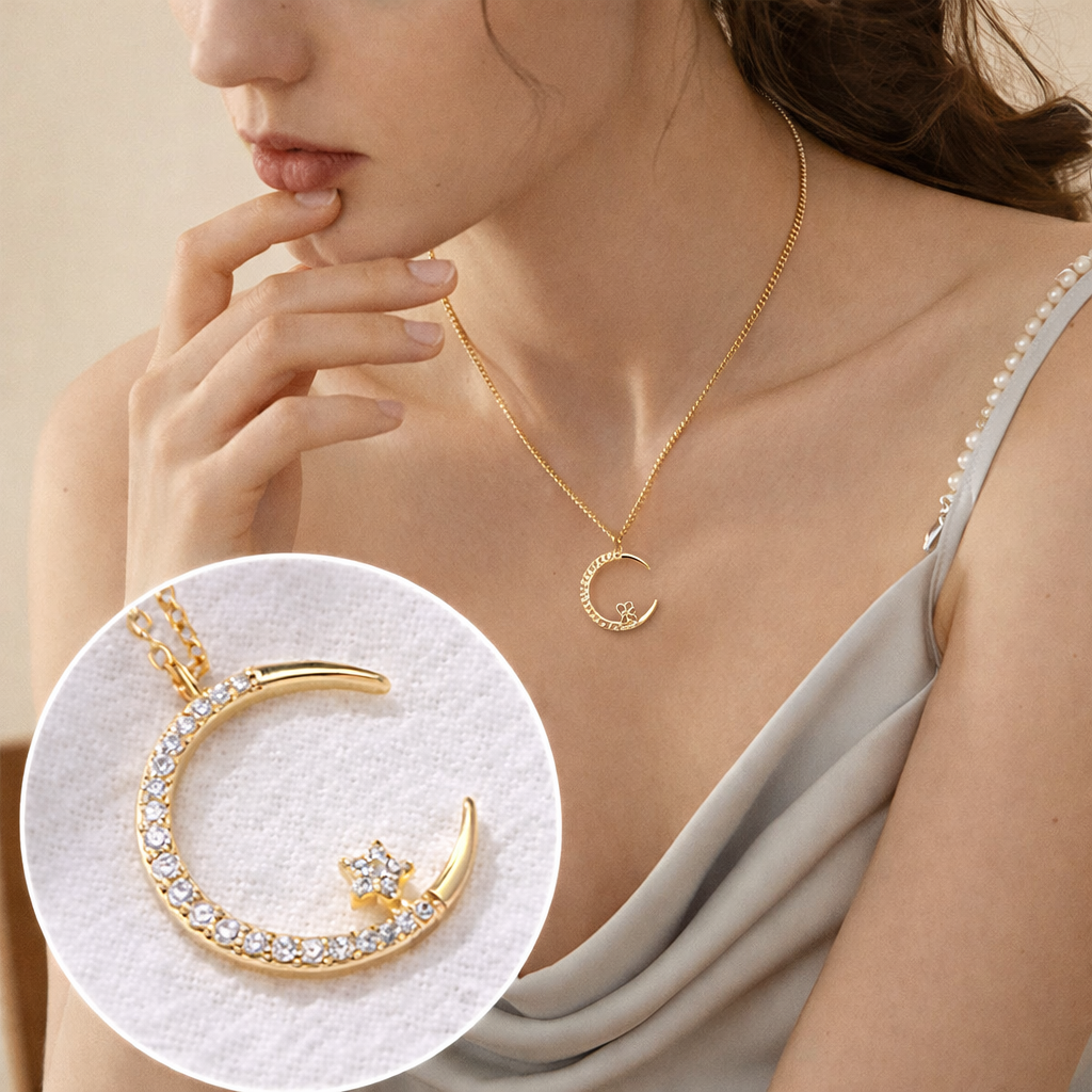 Lara | Collar Luna Brillante – Elegancia con Magia