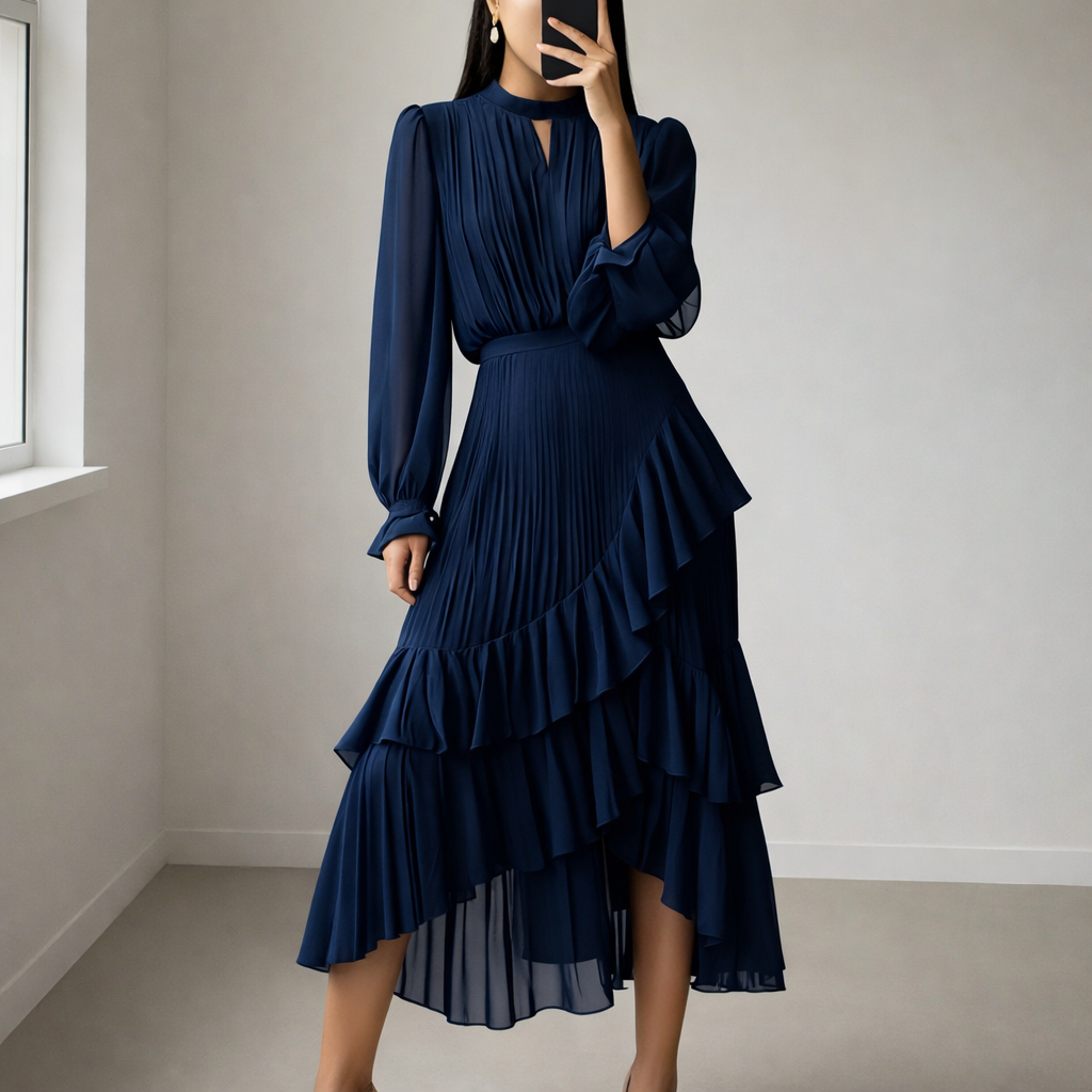 Alessia | Vestido Midi Elegante – Silueta Sofisticada